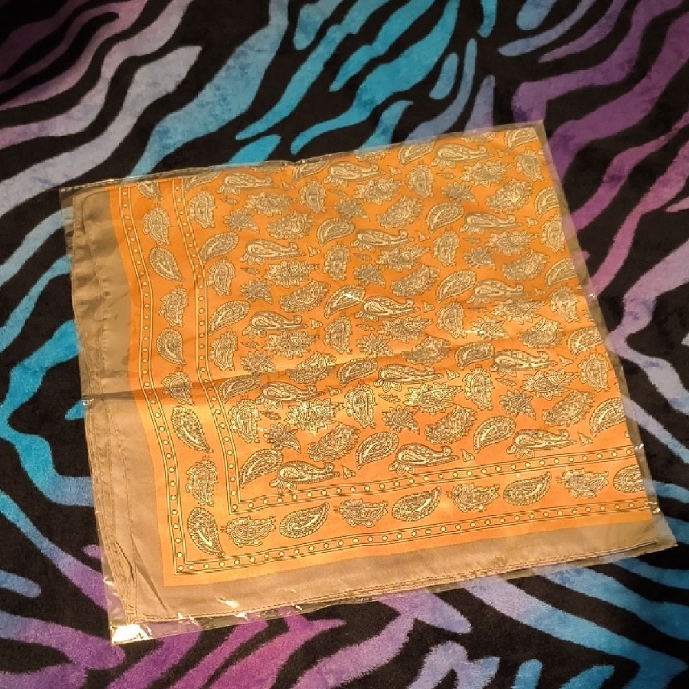 NWT Orange Paisley Scarf